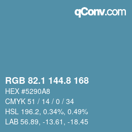 Farbcode: RGB 82.1 144.8 168 | qconv.com