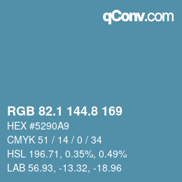 Color code: RGB 82.1 144.8 169 | qconv.com