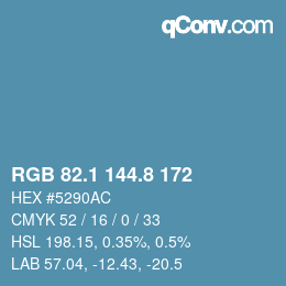 Code couleur: RGB 82.1 144.8 172 | qconv.com