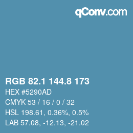 Color code: RGB 82.1 144.8 173 | qconv.com