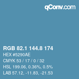 Color code: RGB 82.1 144.8 174 | qconv.com