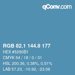 Color code: RGB 82.1 144.8 177 | qconv.com