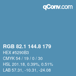 Código de color: RGB 82.1 144.8 179 | qconv.com