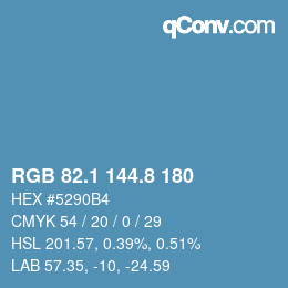 カラーコード: RGB 82.1 144.8 180 | qconv.com