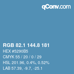 Color code: RGB 82.1 144.8 181 | qconv.com