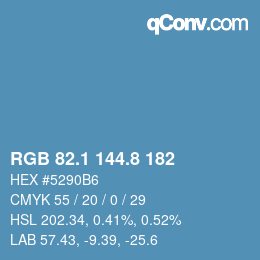 Color code: RGB 82.1 144.8 182 | qconv.com