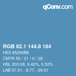 カラーコード: RGB 82.1 144.8 184 | qconv.com