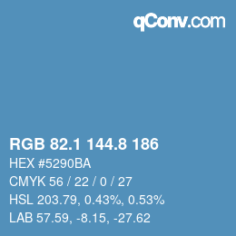 カラーコード: RGB 82.1 144.8 186 | qconv.com