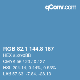 カラーコード: RGB 82.1 144.8 187 | qconv.com