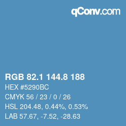 Color code: RGB 82.1 144.8 188 | qconv.com
