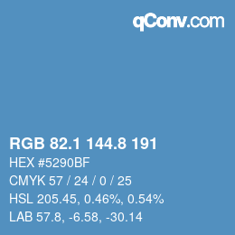 Color code: RGB 82.1 144.8 191 | qconv.com
