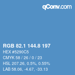 カラーコード: RGB 82.1 144.8 197 | qconv.com