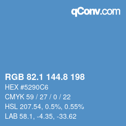 Farbcode: RGB 82.1 144.8 198 | qconv.com