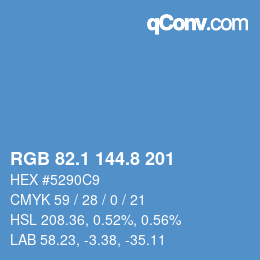 Código de color: RGB 82.1 144.8 201 | qconv.com
