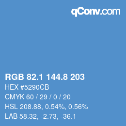 カラーコード: RGB 82.1 144.8 203 | qconv.com