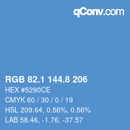 Color code: RGB 82.1 144.8 206 | qconv.com
