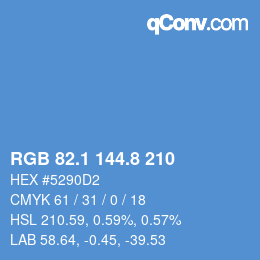 カラーコード: RGB 82.1 144.8 210 | qconv.com