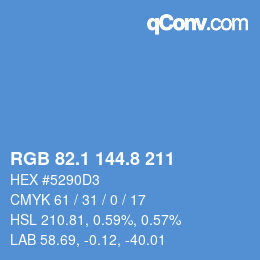 カラーコード: RGB 82.1 144.8 211 | qconv.com