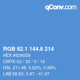 カラーコード: RGB 82.1 144.8 214 | qconv.com