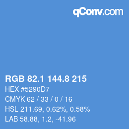 Color code: RGB 82.1 144.8 215 | qconv.com
