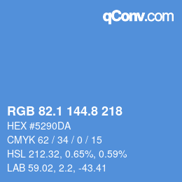Color code: RGB 82.1 144.8 218 | qconv.com