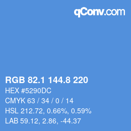 Color code: RGB 82.1 144.8 220 | qconv.com