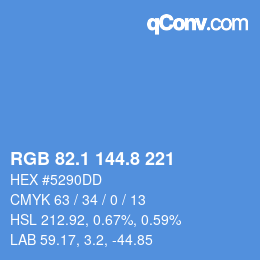Farbcode: RGB 82.1 144.8 221 | qconv.com