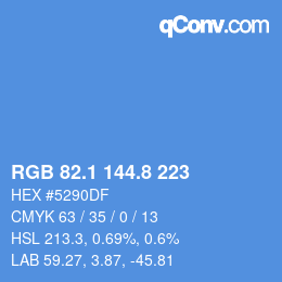 Color code: RGB 82.1 144.8 223 | qconv.com