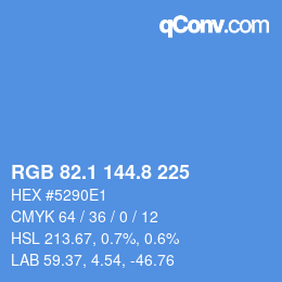 カラーコード: RGB 82.1 144.8 225 | qconv.com