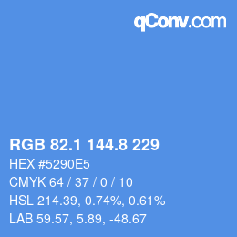 Farbcode: RGB 82.1 144.8 229 | qconv.com