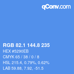 カラーコード: RGB 82.1 144.8 235 | qconv.com