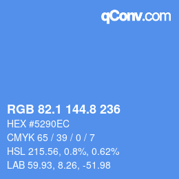 Color code: RGB 82.1 144.8 236 | qconv.com