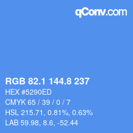 Color code: RGB 82.1 144.8 237 | qconv.com
