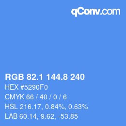 Color code: RGB 82.1 144.8 240 | qconv.com