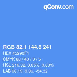 Color code: RGB 82.1 144.8 241 | qconv.com