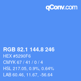 Color code: RGB 82.1 144.8 246 | qconv.com