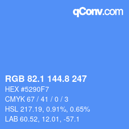 カラーコード: RGB 82.1 144.8 247 | qconv.com
