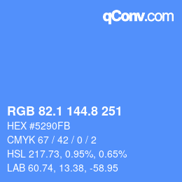 カラーコード: RGB 82.1 144.8 251 | qconv.com