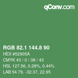 カラーコード: RGB 82.1 144.8 90 | qconv.com