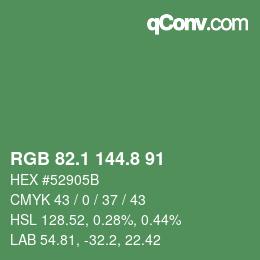 Color code: RGB 82.1 144.8 91 | qconv.com