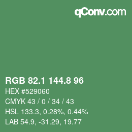 Color code: RGB 82.1 144.8 96 | qconv.com