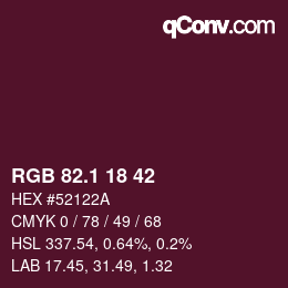 カラーコード: RGB 82.1 18 42 | qconv.com