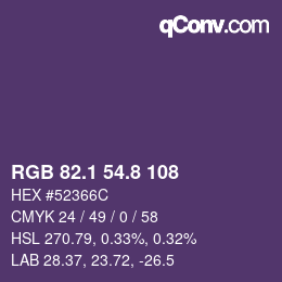 Color code: RGB 82.1 54.8 108 | qconv.com