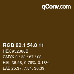Color code: RGB 82.1 54.8 11 | qconv.com