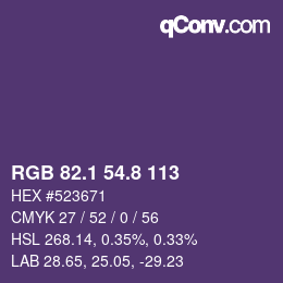 Color code: RGB 82.1 54.8 113 | qconv.com