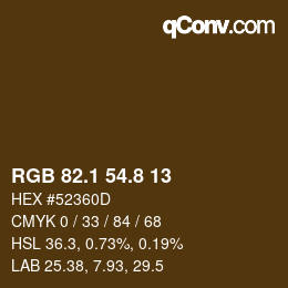 Color code: RGB 82.1 54.8 13 | qconv.com