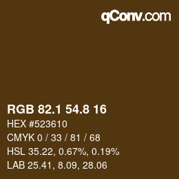Farbcode: RGB 82.1 54.8 16 | qconv.com