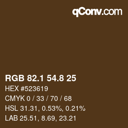 Color code: RGB 82.1 54.8 25 | qconv.com