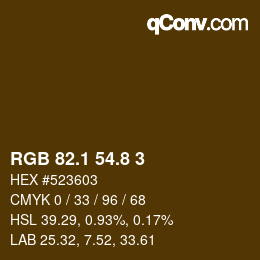 Farbcode: RGB 82.1 54.8 3 | qconv.com