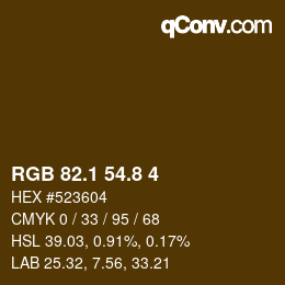 Color code: RGB 82.1 54.8 4 | qconv.com